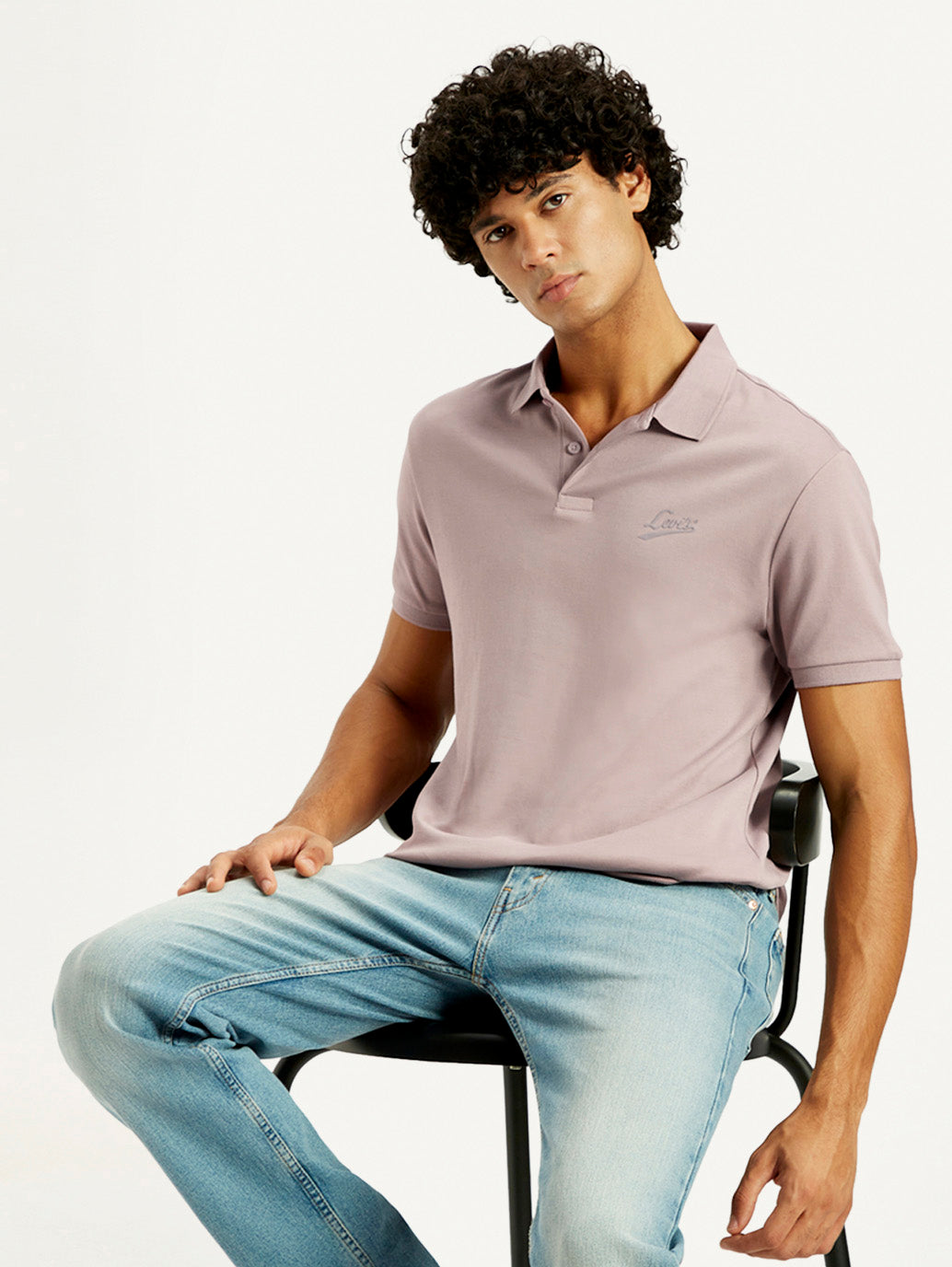 Men's Solid Slim Fit Polo T-Shirt - Elevated View