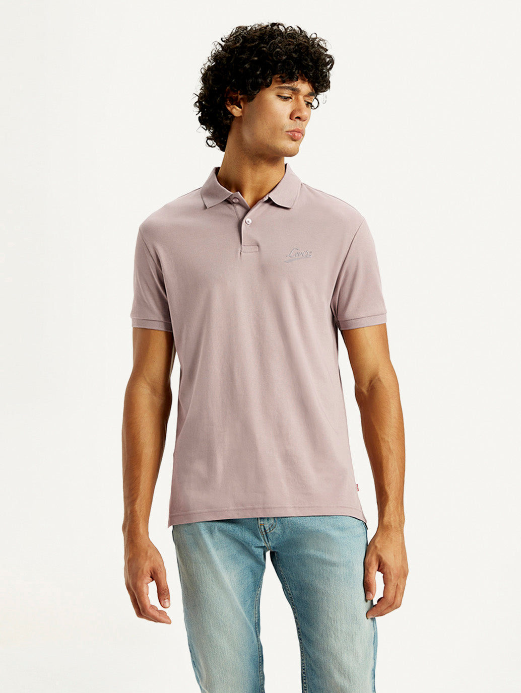 Men's Solid Slim Fit Polo T-Shirt - Front View