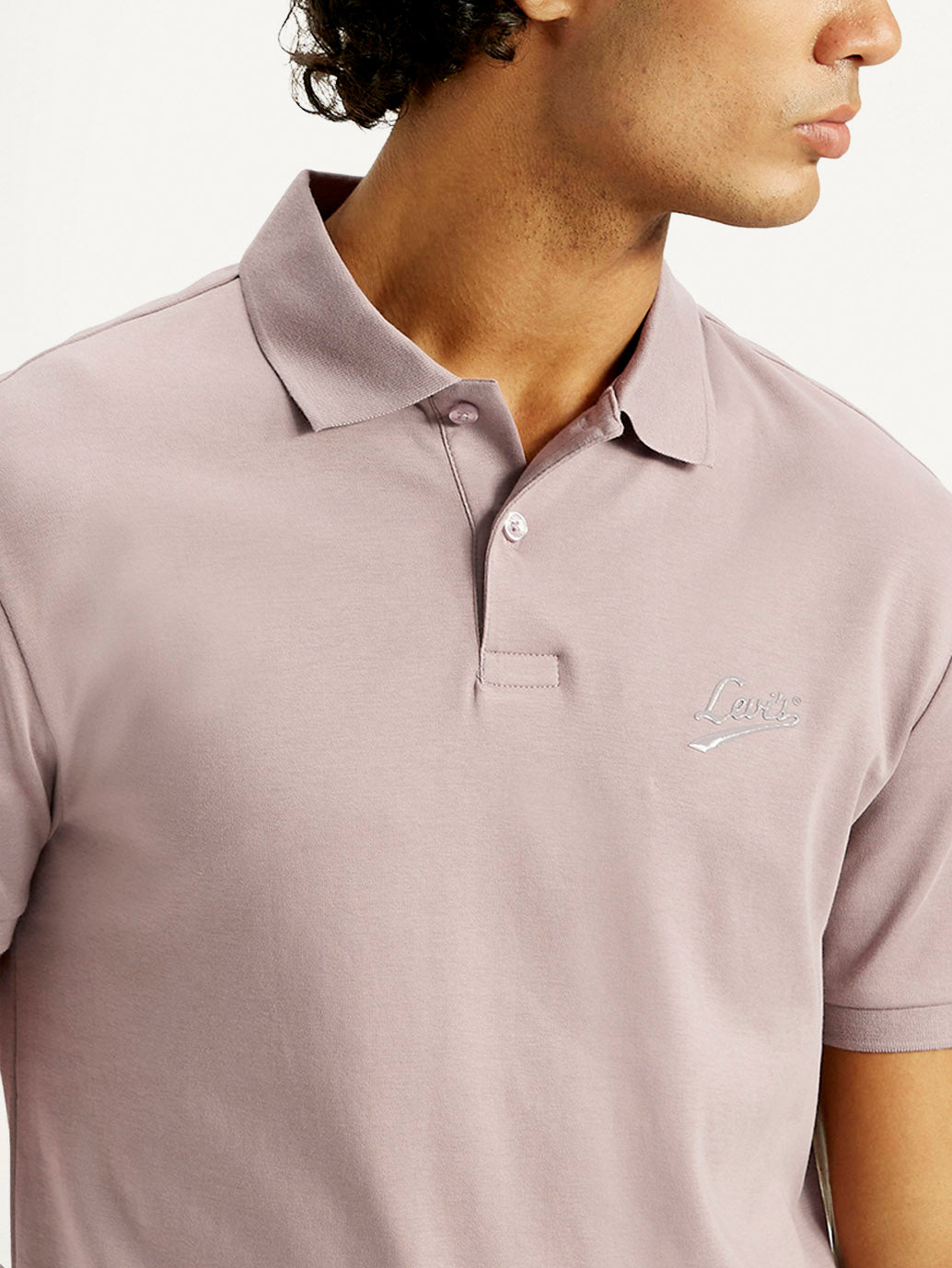 Men's Solid Slim Fit Polo T-Shirt - Detail View