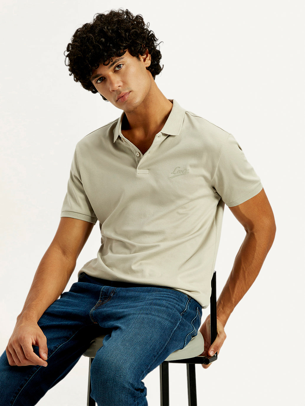 Men's Solid Slim Fit Polo T-Shirt - Elevated View