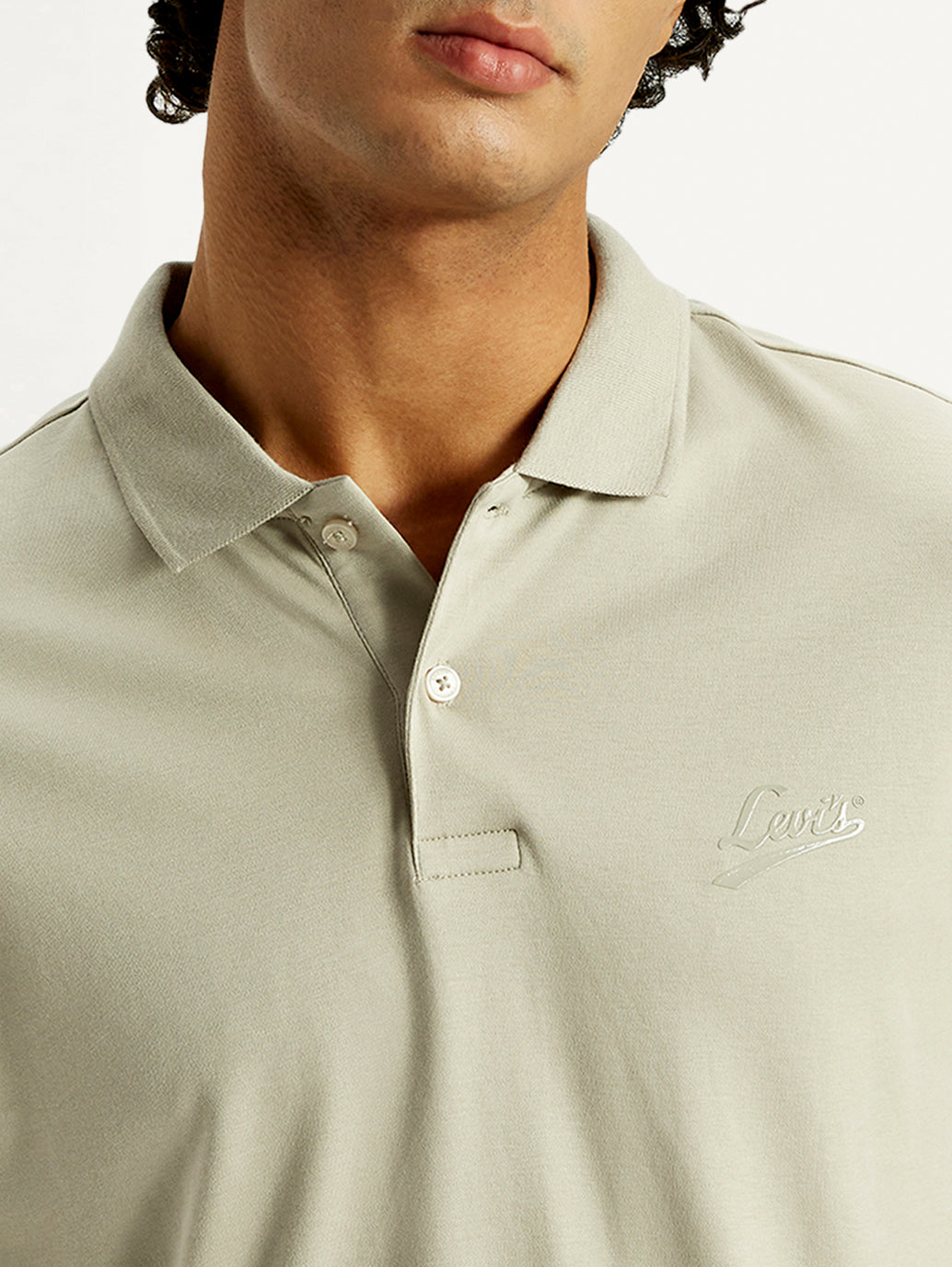 Men's Solid Slim Fit Polo T-Shirt - Detail View