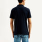 Men's Solid Slim Fit Polo T-shirt - Back View