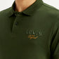 Men's Brand Logo Dark Green Slim Fit Polo T-shirt - Detail View