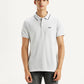 Men's Light Grey Slim Fit Polo T-shirt - Front View