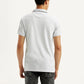Men's Light Grey Slim Fit Polo T-shirt - Back View