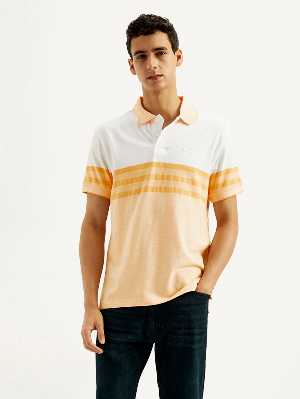 Men's Striped Slim Fit Polo T-shirt - Styleshot View