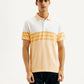 Men's Striped Slim Fit Polo T-shirt - Front View