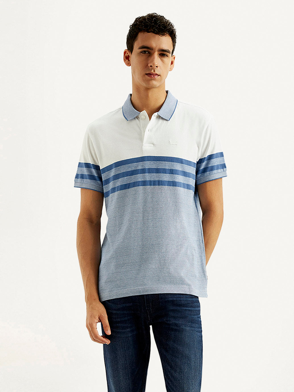 Men's Striped Slim Fit Polo T-shirt