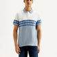 Men's Striped Slim Fit Polo T-shirt - Front View