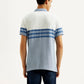 Men's Striped Slim Fit Polo T-shirt - Back View