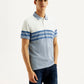 Men's Striped Slim Fit Polo T-shirt - Side View