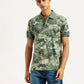 Men's Green Printed Slim Fit Polo T-Shirt - Styleshot View