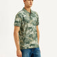 Men's Green Printed Slim Fit Polo T-Shirt - Side View