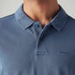 Men's Ombre Blue Slim Fit Polo T-shirt - Detail View