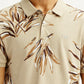 Men's Printed Beige Slim Fit Polo T-shirt - Detail View