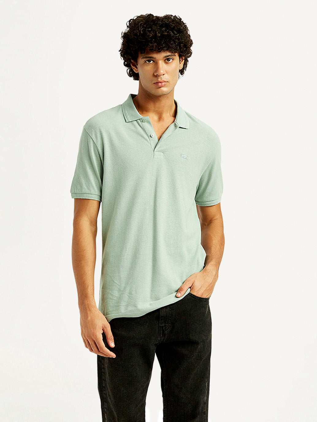Men's Solid Regular Fit Polo Linen T-Shirt - Styleshot View