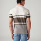 Men's Striped Slim Fit Polo T-Shirt - Back View