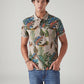 Men's Printed Slim Fit Pique Polo T-Shirt - Styleshot View