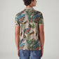 Men's Printed Slim Fit Pique Polo T-Shirt - Back View
