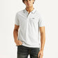 Men's Solid Light Grey Slim Fit Polo T-shirt - Styleshot View