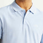 Men's Solid Light Blue Slim Fit Polo T-shirt - Detail View