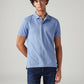 Men's Textured Light-Blue Slim Fit Textured Polo T-shirt - Styleshot View