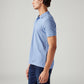 Men's Textured Light-Blue Slim Fit Textured Polo T-shirt - Side View