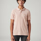 Men's Solid Slim Fit Pique Linen Polo T-Shirt - Front View