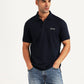 Men's Solid Navy Slim Fit Polo T-shirt - Styleshot View