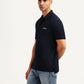 Men's Solid Navy Slim Fit Polo T-shirt - Side View