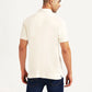 Men's Solid Off-White Slim Fit Polo T-shirt - Back View