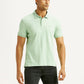 Men's Solid Green Slim Fit Polo T-shirt - Front View