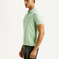 Men's Solid Green Slim Fit Polo T-shirt - Side View