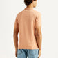 Men's Solid Peach Slim Fit Polo T-shirt - Back View
