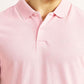 Men's Solid Light Pink Slim Fit Polo T-shirt - Detail View