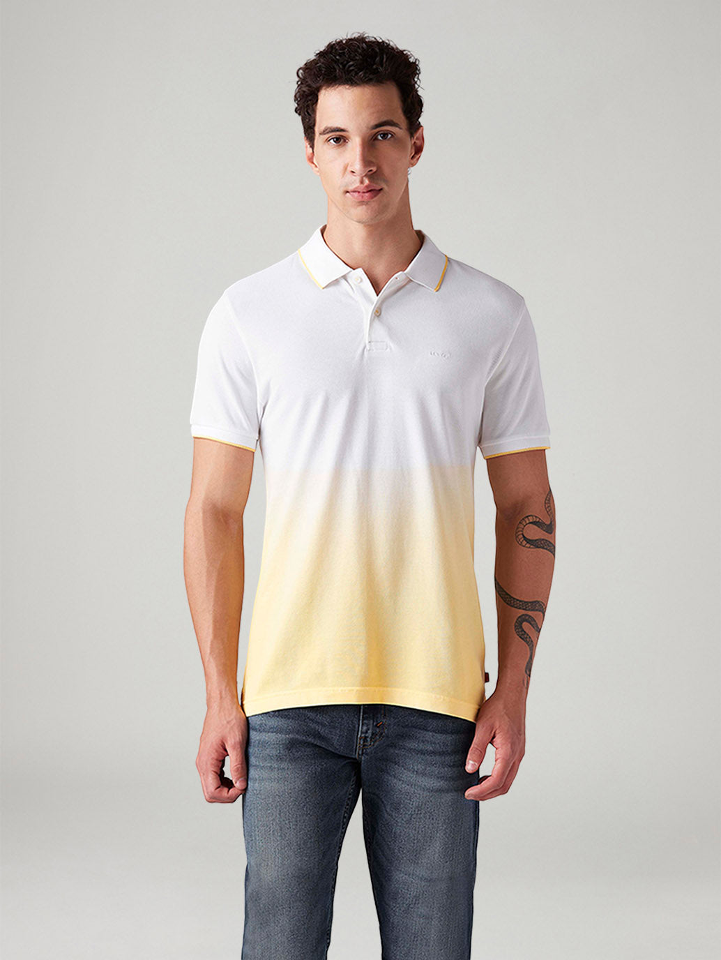 Men's Ombre Slim Fit Polo T-Shirt - Front View