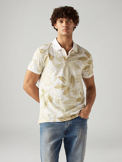 Men's Printed Slim Fit Pique Polo T-Shirt-image-40