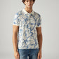 Men's Printed Slim Fit Pique Polo T-Shirt - Front View