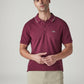 Men's Solid Maroon Pique Polo T-shirt - Styleshot View