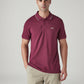 Men's Solid Maroon Pique Polo T-shirt - Front View