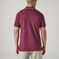 Men's Solid Maroon Pique Polo T-shirt - Back View