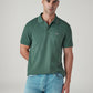 Men's Solid Green Pique Polo T-shirt - Styleshot View