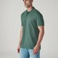 Men's Solid Green Pique Polo T-shirt - Side View