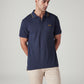 Men's Solid Navy Pique Polo T-shirt - Styleshot View