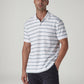 Men's Striped White Polo T-shirt - Styleshot View