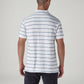 Men's Striped White Polo T-shirt - Back View