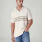 Men's Striped Off White Polo T-shirt - Styleshot View