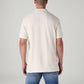 Men's Striped Off White Polo T-shirt - Back View