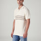 Men's Striped Off White Polo T-shirt - Side View