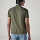 Men's Textured Olive Ribbed Polo T-shirt - 20 View